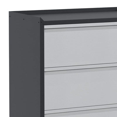 AOBABO Steel Rolling Tool Storage Chest 3 Drawer Cabinet with Wheels, Black/Grey - VMInnovations