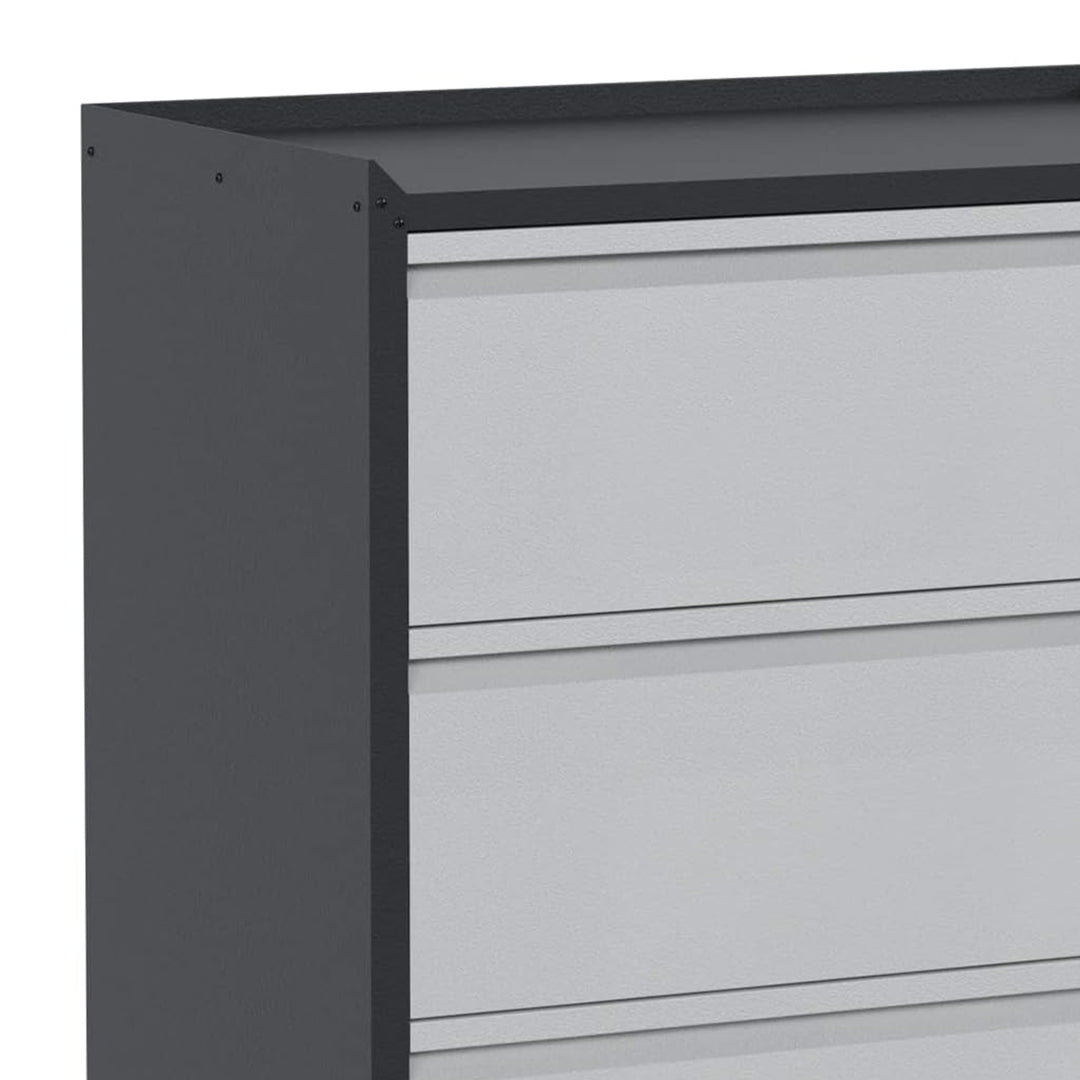 AOBABO Steel Rolling Storage 3 Drawer Cabinet w/Wheels, Black/Grey (Open Box)