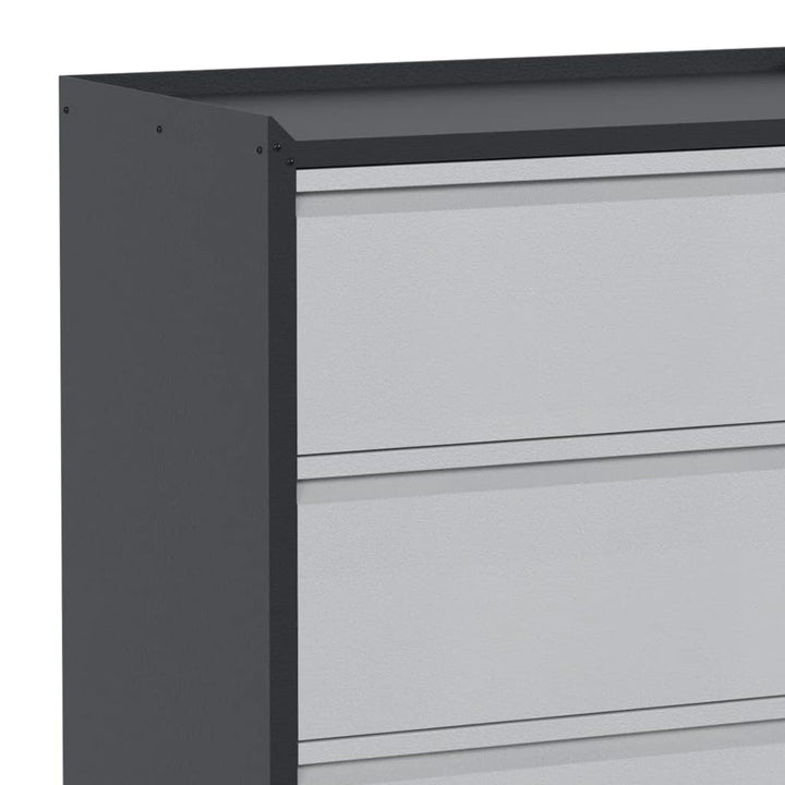 AOBABO Steel Rolling Storage 3 Drawer Cabinet w/Wheels, Black/Grey (Open Box)