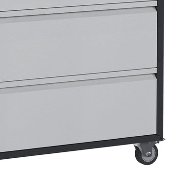 AOBABO Steel Rolling Tool Storage Chest 3 Drawer Cabinet with Wheels, Black/Grey - VMInnovations
