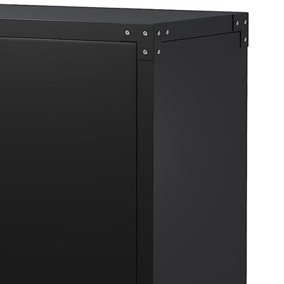 AOBABO Lockable Storage Cabinet, Adjustable Shelves & Wheels, Black (Open Box) - VMInnovations