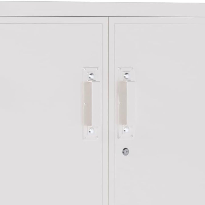 AOBABO Durable & Lockable Storage Cabinet w/Adjustable Shelves, White(For Parts)