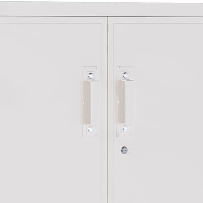 Durable & Lockable Storage Cabinet w/Adjustable Shelves & Wheels, White (Used) - VMInnovations