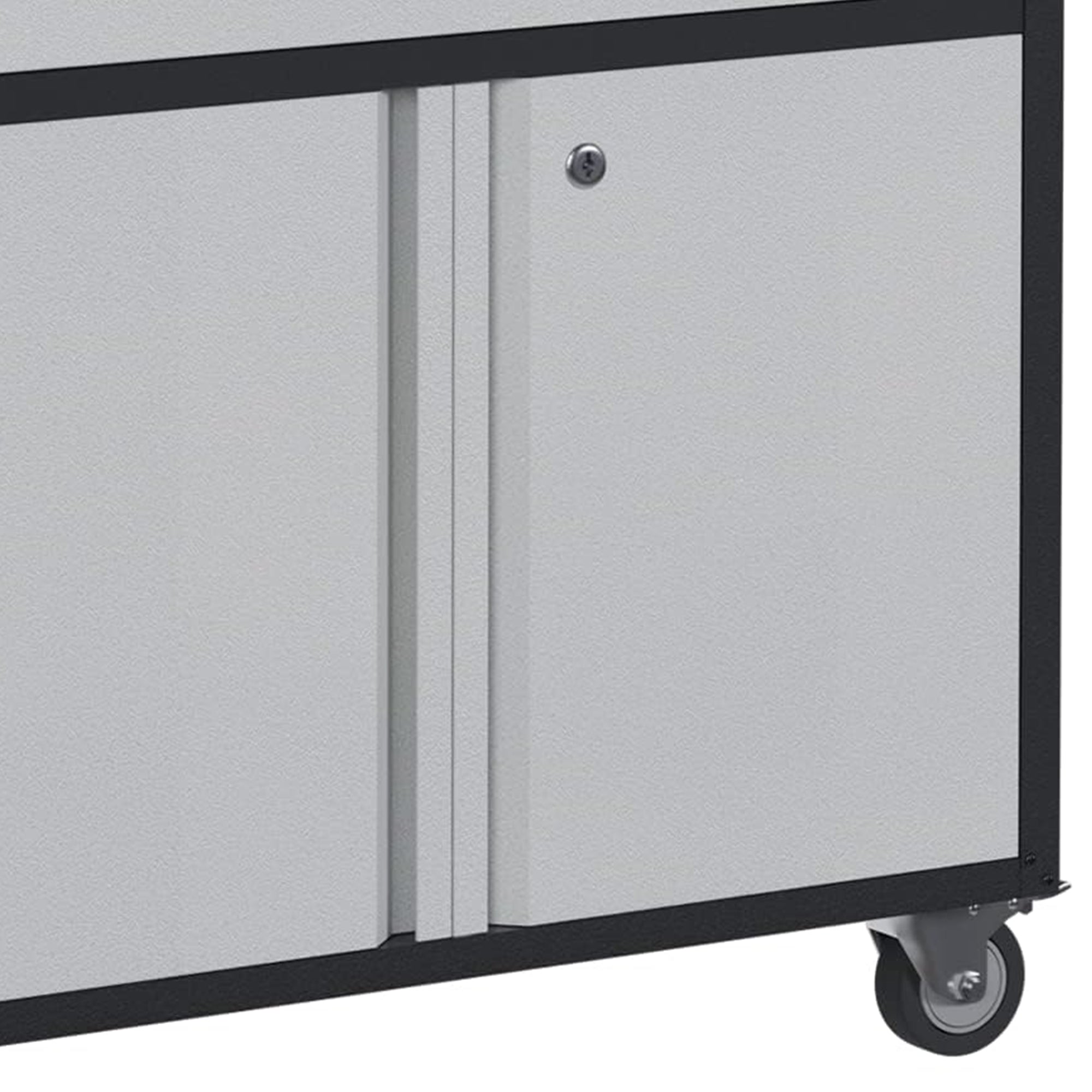 AOBABO Steel Lockable Wheeled Cabinet w/Drawer & Shelves, Black/Grey (Open Box) - VMInnovations