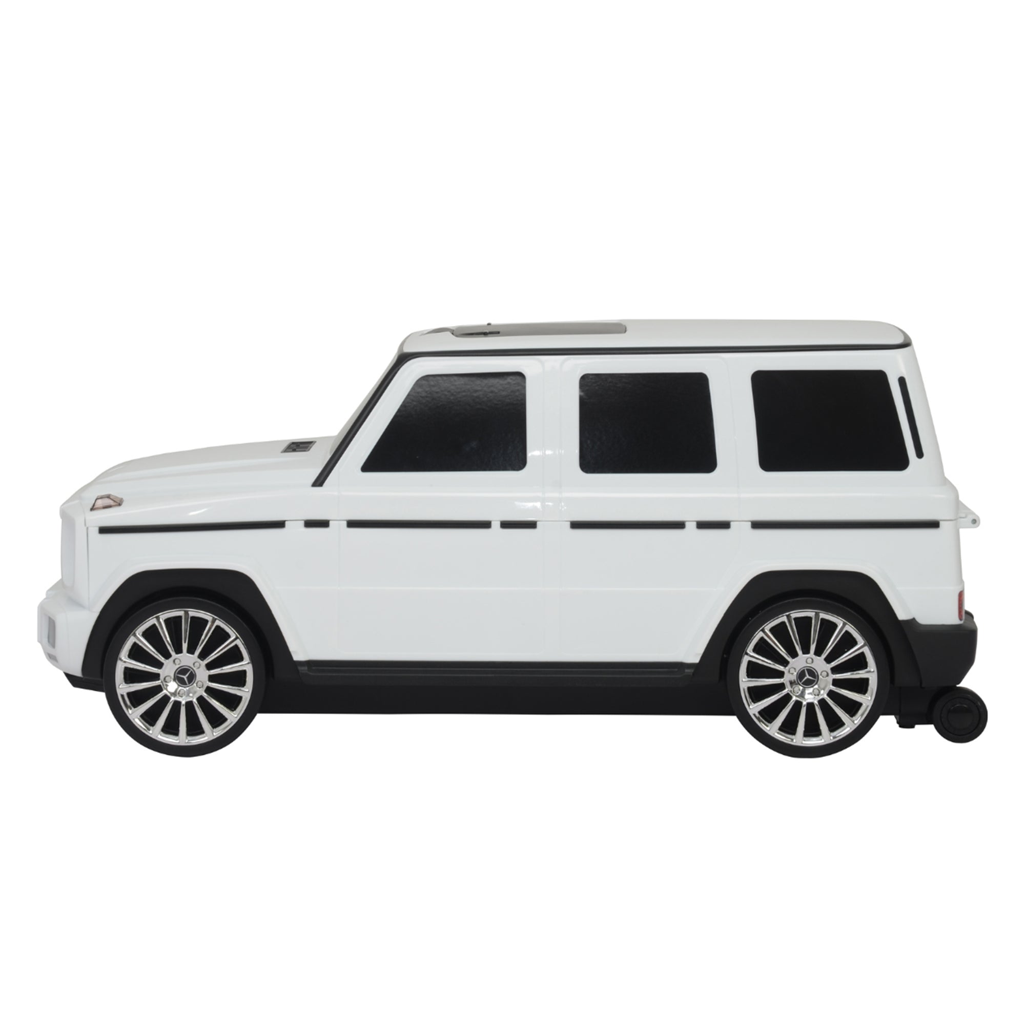 Best Ride On Cars Mercedes G Class Stylish Large Suitcase Ride On Vehicle, White - VMInnovations