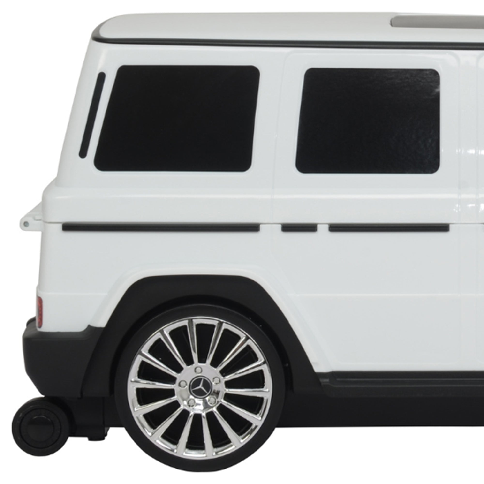 Best Ride On Cars Mercedes G Class Stylish Large Suitcase Ride On Vehicle, White - VMInnovations