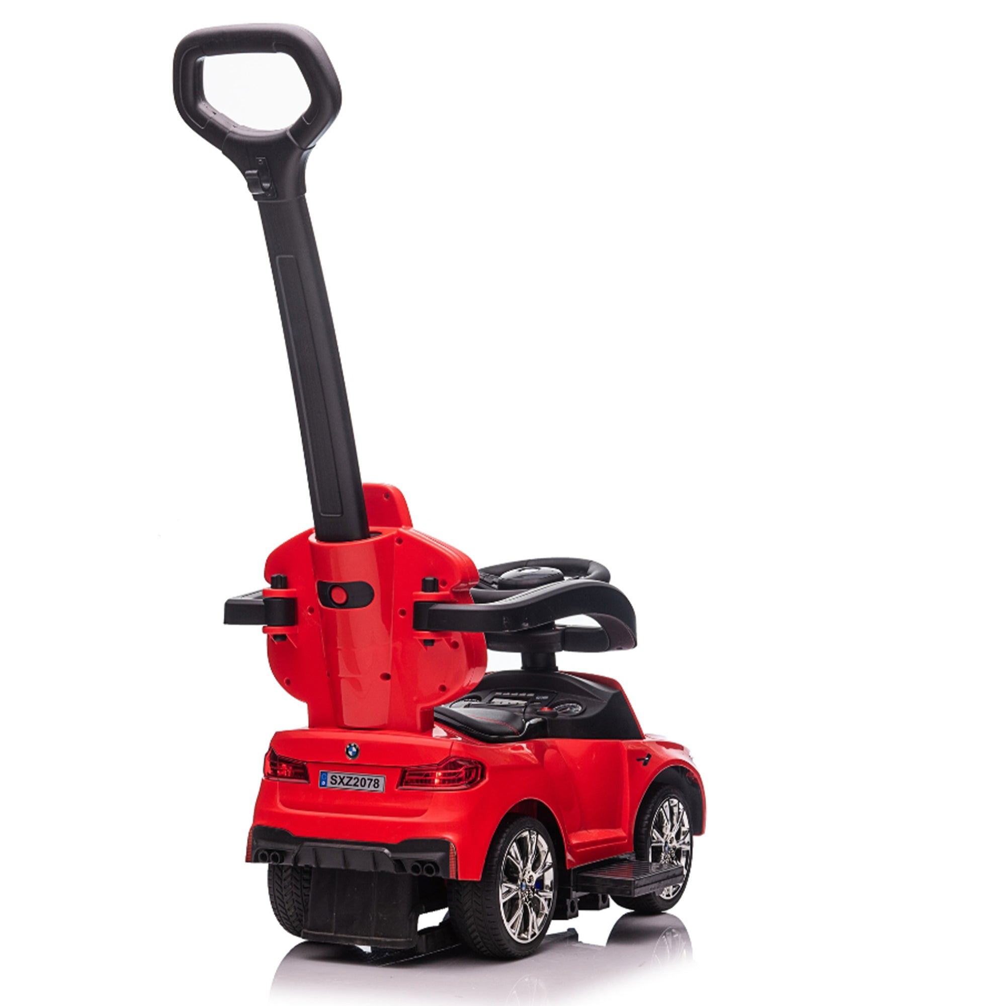 Best Ride On Cars BMW 4 in 1 Ride Car w/Control Bar & LED Lights,Red(Open Box) - VMInnovations