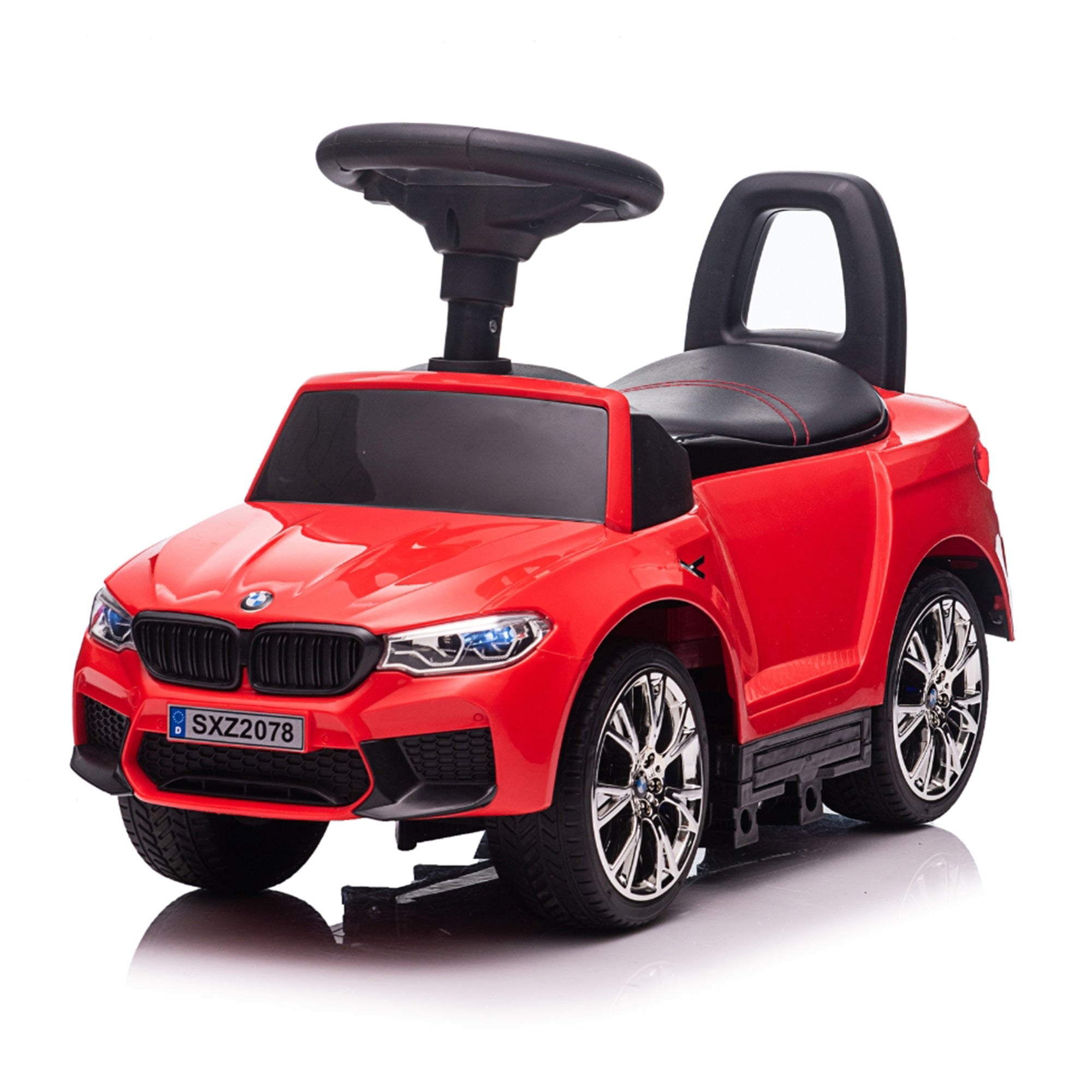 Best Ride On Cars BMW 4 in 1 Ride Car w/Control Bar & LED Lights,Red(Open Box) - VMInnovations