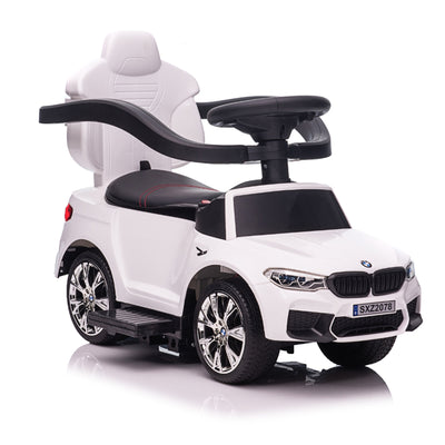 Best Ride On Cars BMW 4 in 1 Push Car w/Control Bar & LED Lights,White(Open Box)