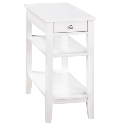 Convenience Concepts American Heritage End Table w/Charging Station, White(Used)