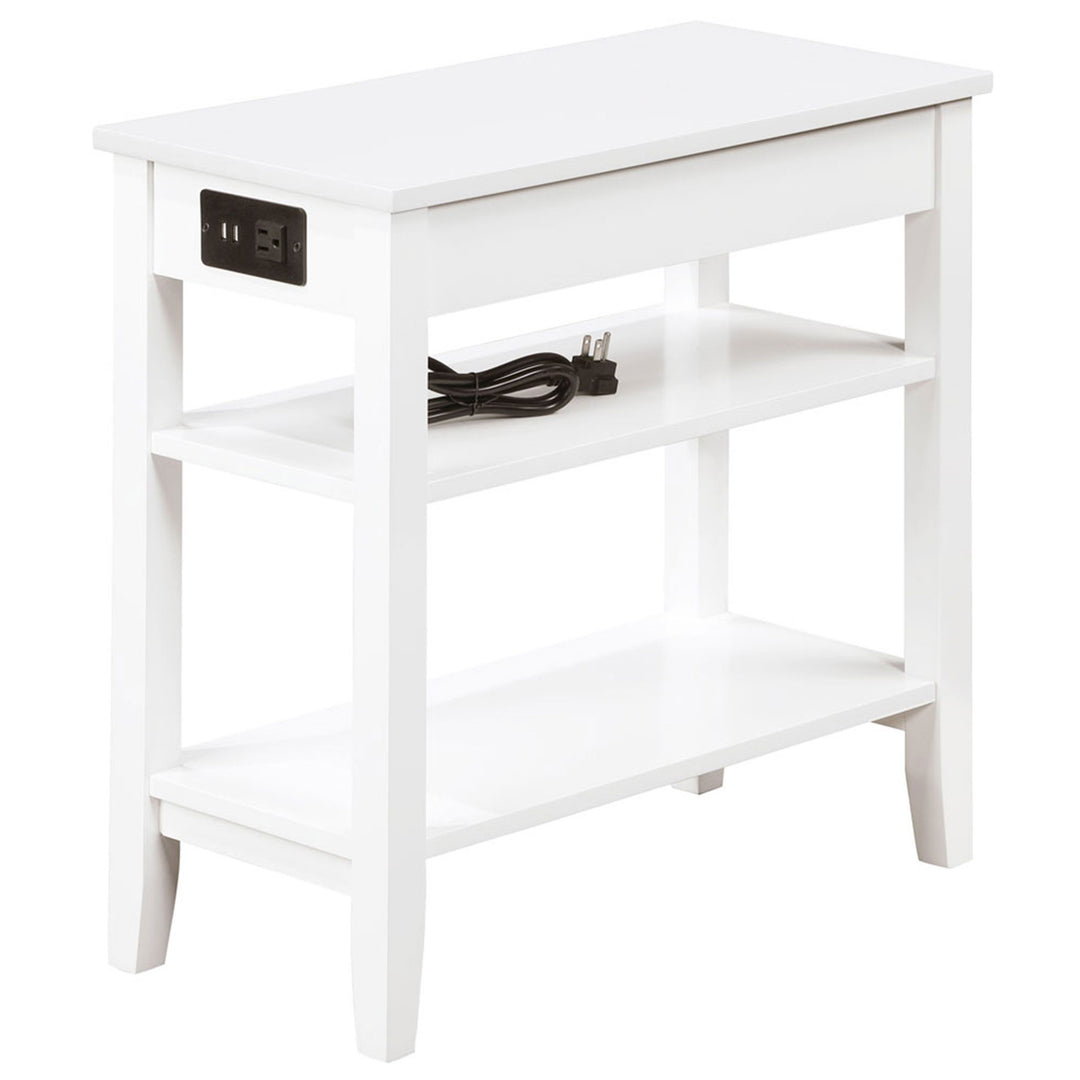 Convenience Concepts American End Table w/Charging Station, White (Open Box) - VMInnovations