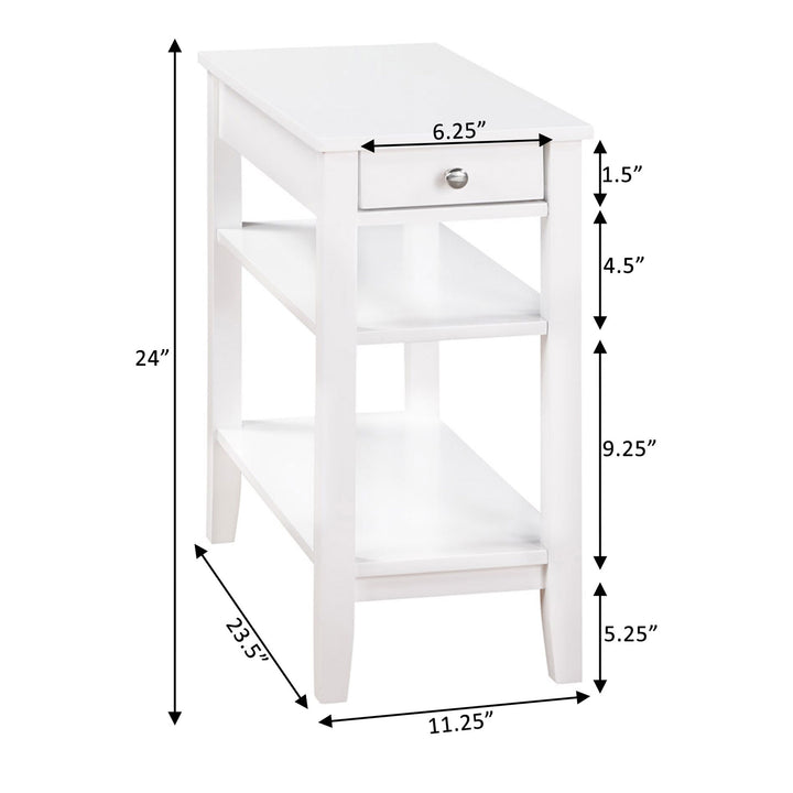 Convenience Concepts American Heritage End Table w/Charging Station, White(Used) - VMInnovations