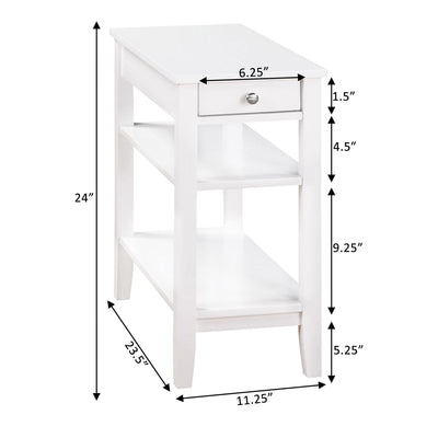 Convenience Concepts American Heritage End Table w/Charging Station, White(Used)