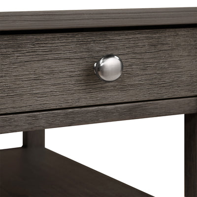 Convenience Concepts American Heritage End Table w/ Charging Station, Dark Gray - VMInnovations