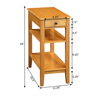 Convenience Concepts Heritage End Table w/ Charging Station, Natural (Open Box) - VMInnovations