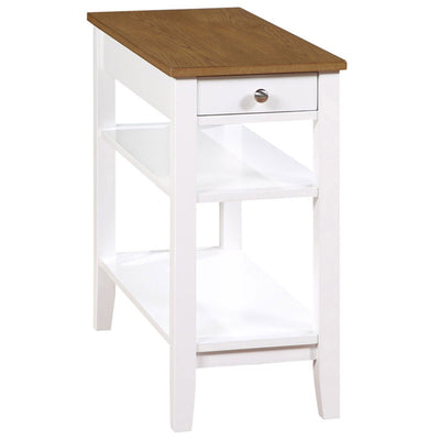 Convenience Concepts American Heritage End Table w/ Charging Station, Wood/White