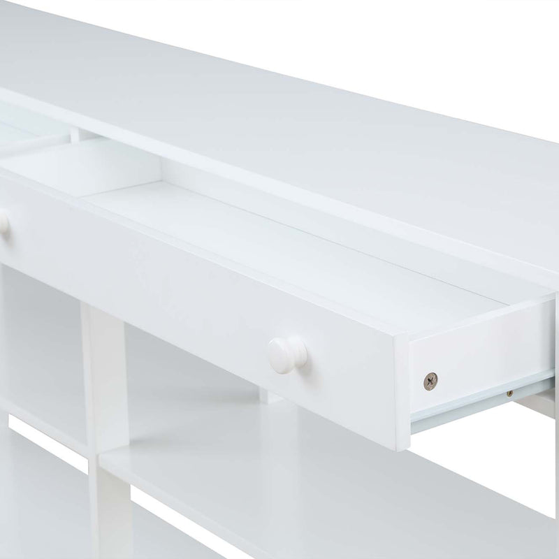 Convenience Concepts Oxford 60" Console Table with 2 Drawers and Shelves, White