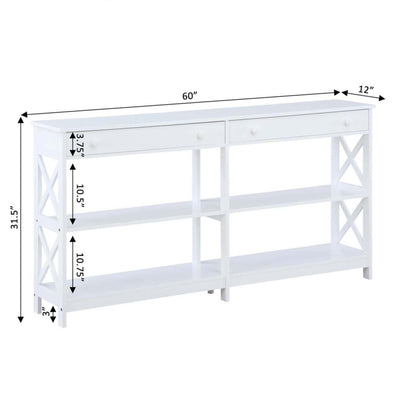 Convenience Concepts Oxford 60" Console Table w/ 2 Drawers & Shelves (Used) - VMInnovations