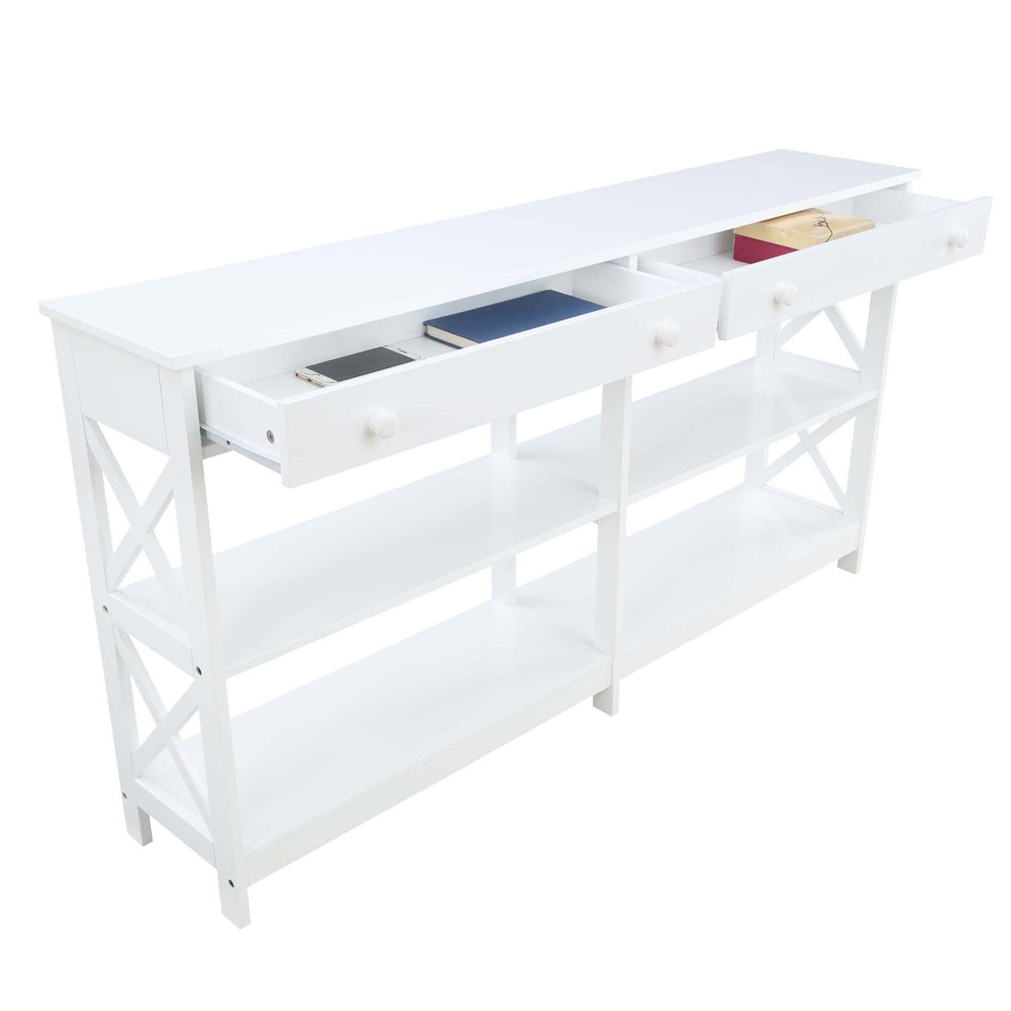 Convenience Concepts Oxford 60" Console Table w/ 2 Drawers & Shelves (Used) - VMInnovations