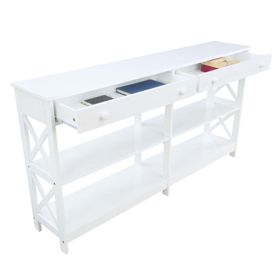 Convenience Concepts Oxford 60" Console Table w/ 2 Drawers & Shelves (Used) - VMInnovations
