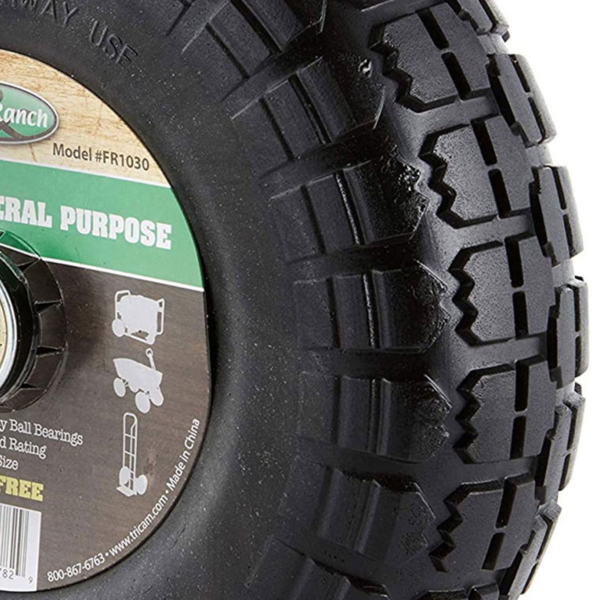 Tricam Farm & Ranch 10" No Flat Replacement Turf Tire for Utility Carts (2 Pack) - VMInnovations