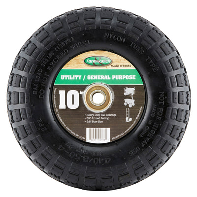 Tricam Farm & Ranch 10" Pneumatic Single Replacement Utility Cart Tire (2 Pack) - VMInnovations