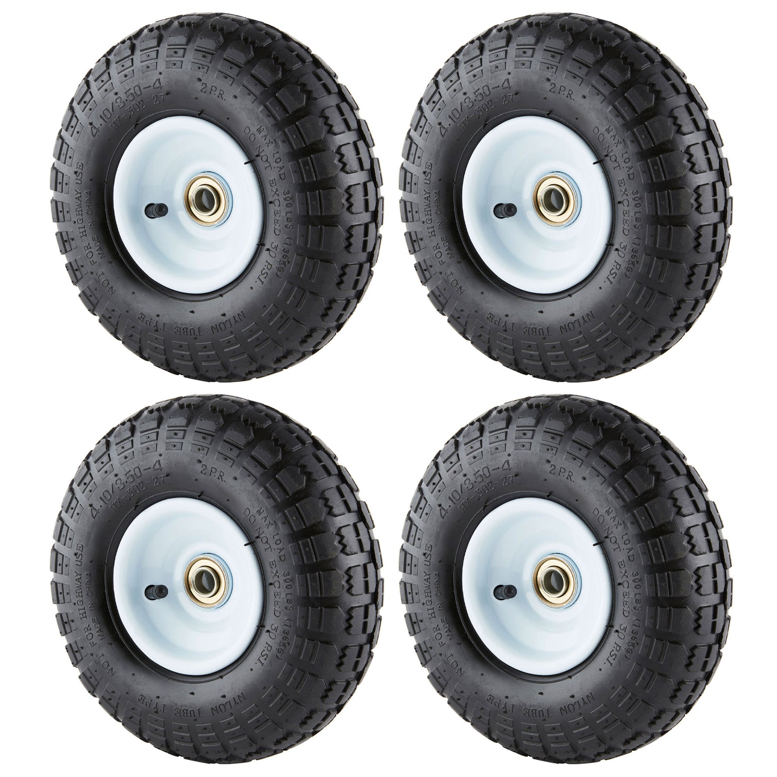 Tricam Farm & Ranch 10" Pneumatic Replacement Tire for Utility Carts (4 Pack) - VMInnovations