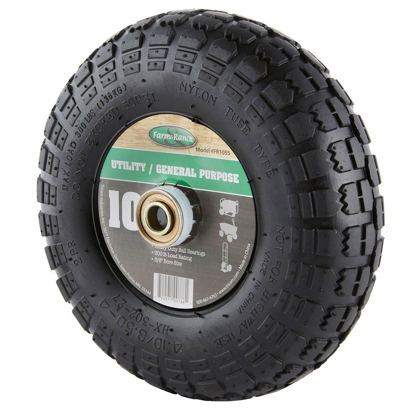 Tricam Farm & Ranch 10" Pneumatic Replacement Tire for Utility Carts (4 Pack)