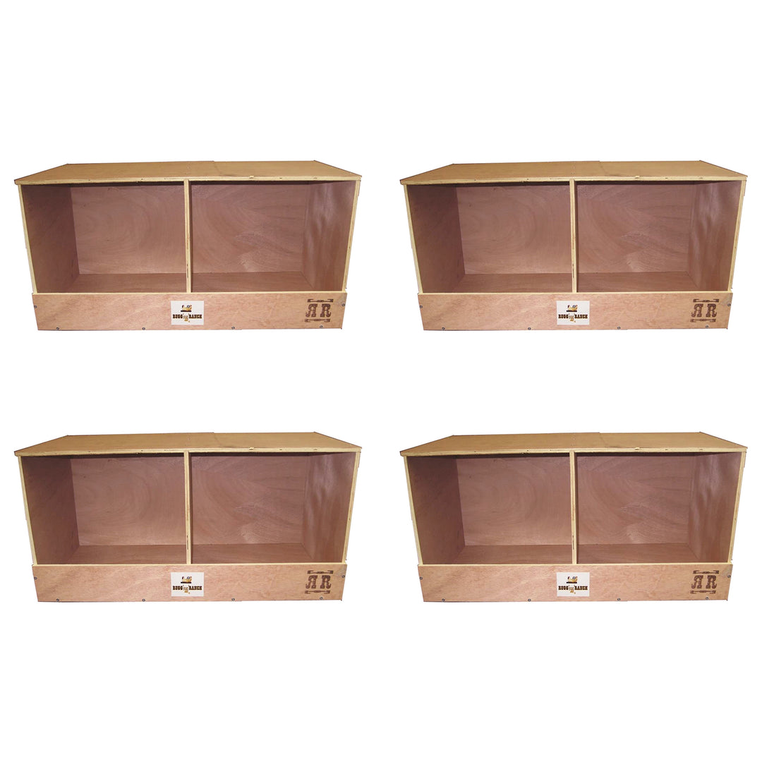Rugged Range Products Duplex Chicken Coop Nesting Box for 2 to 4 Hens (4 Pack)