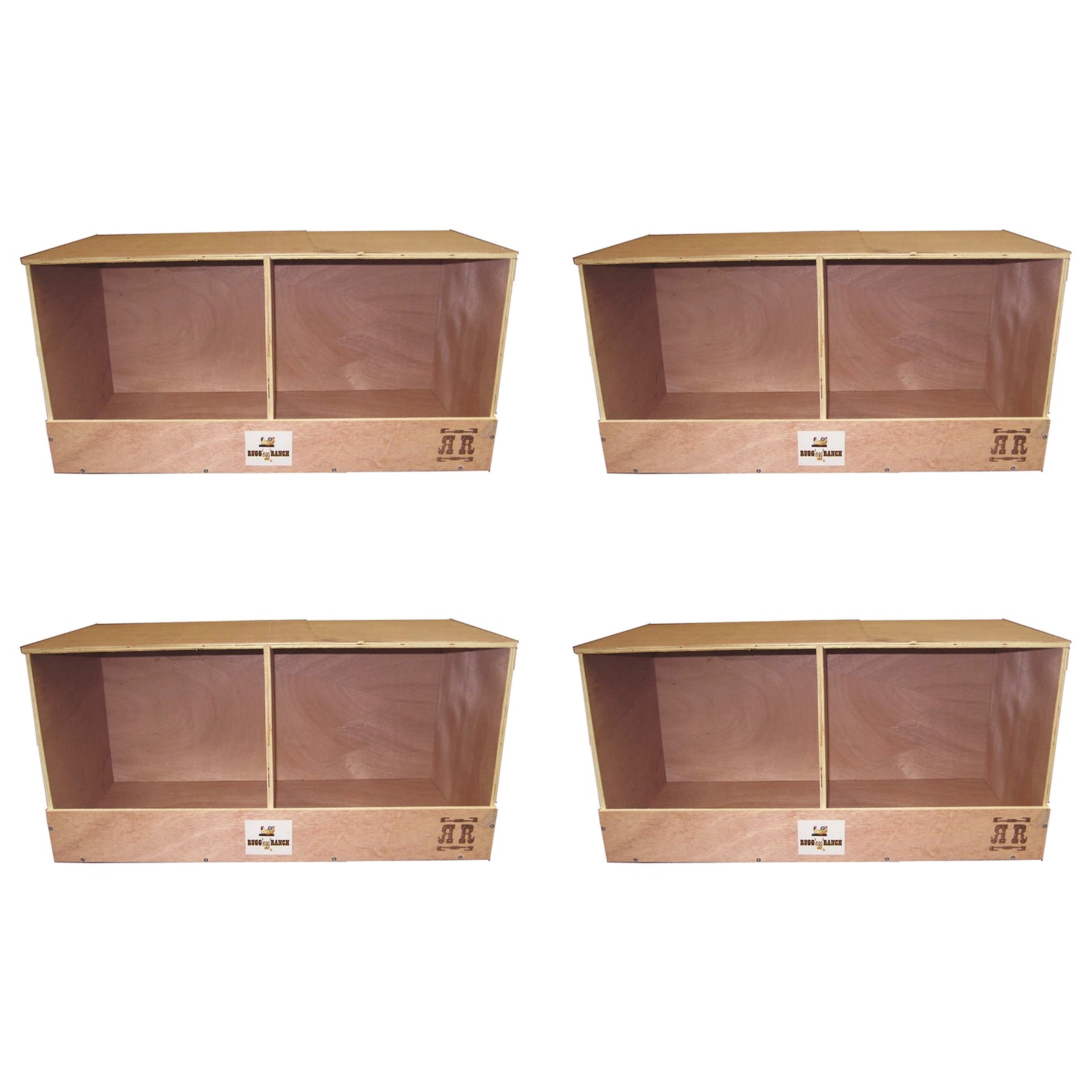 Rugged Range Products Duplex Chicken Coop Nesting Box for 2 to 4 Hens (4 Pack) - VMInnovations