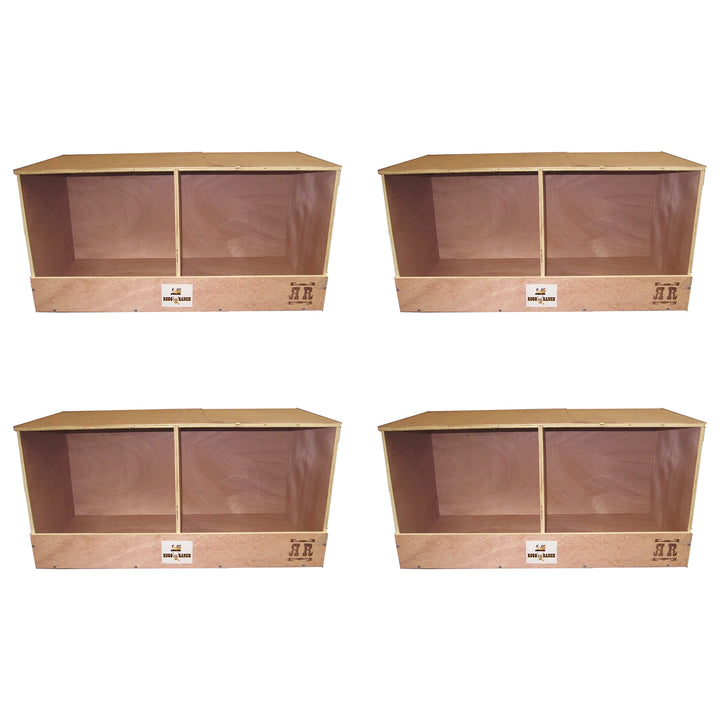Rugged Range Products Duplex Chicken Coop Nesting Box for 2 to 4 Hens (4 Pack)