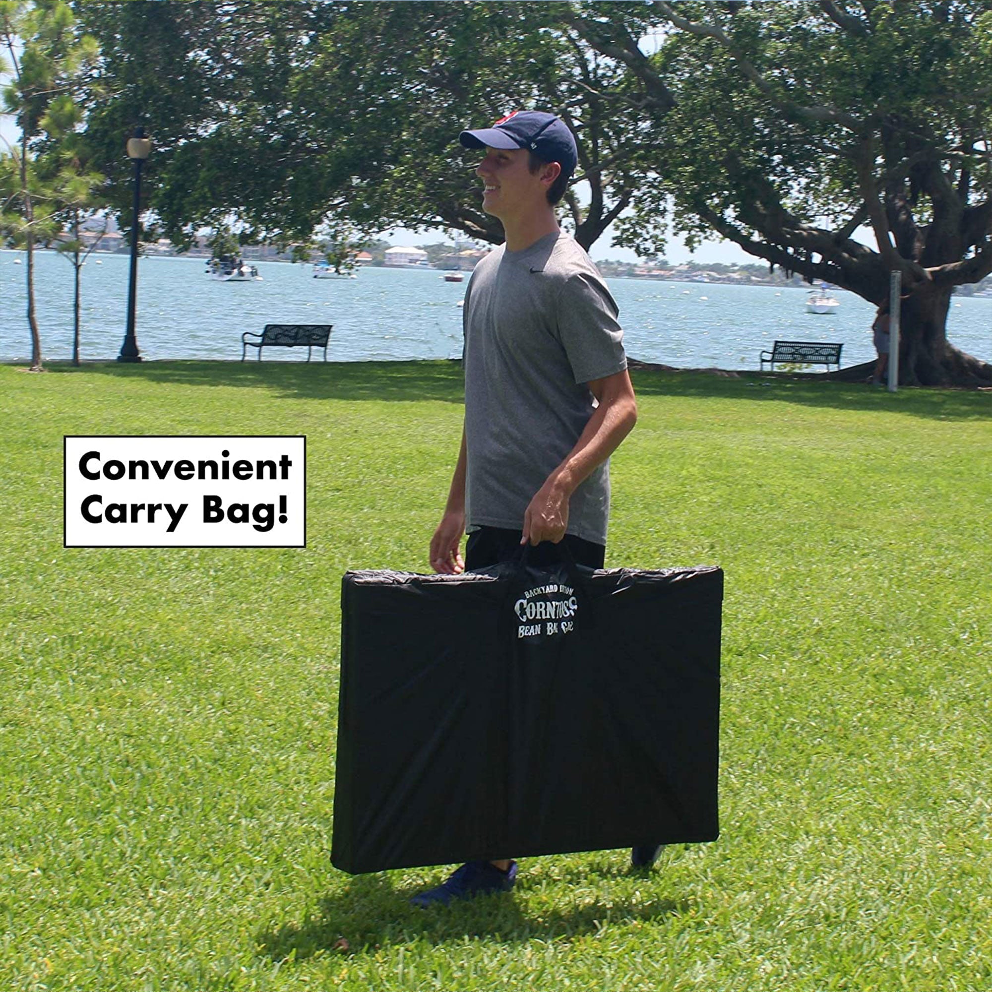 Games Tailgate Bean Bag Toss Board Cornhole Set w/Carry Bag, Tropical (Open Box) - VMInnovations
