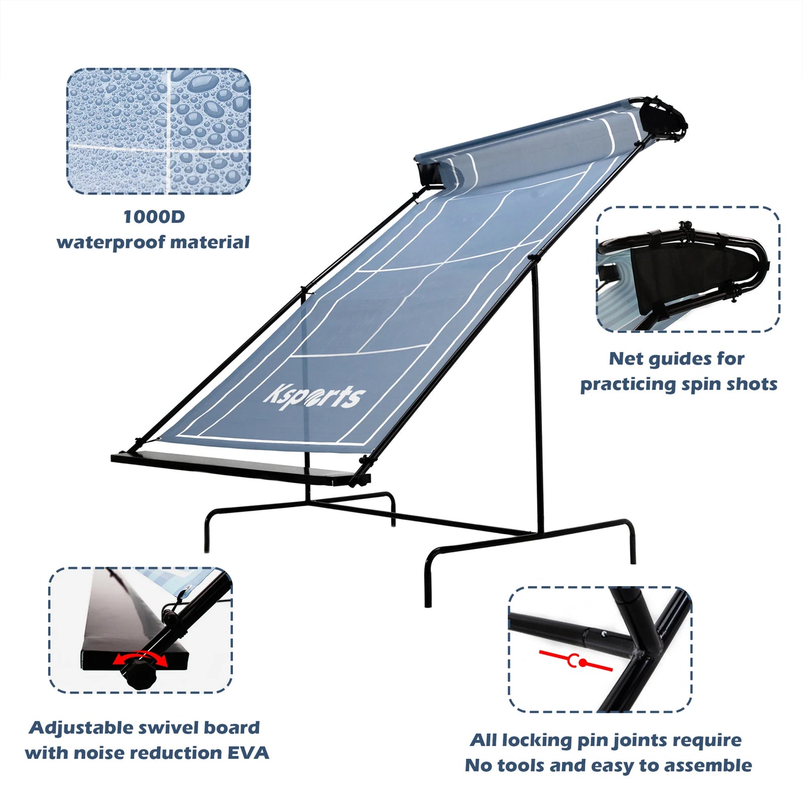 Ksports Portable Weatherproof Tennis Rebounder Net with Carry Bag (For Parts) - VMInnovations