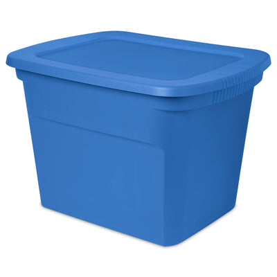 Sterilite 18 Gallon Stackable Storage Tote Container w/ Handles, Blue (32 Pack)