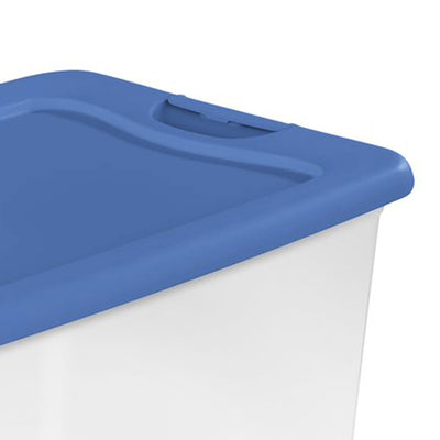 Sterilite 64 Quart Clear Plastic Latching Storage Container Box, Blue (6 Pack)
