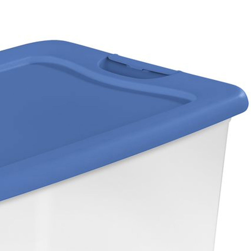Sterilite 64 Quart Clear Plastic Latching Storage Container, Blue (18 Pack)