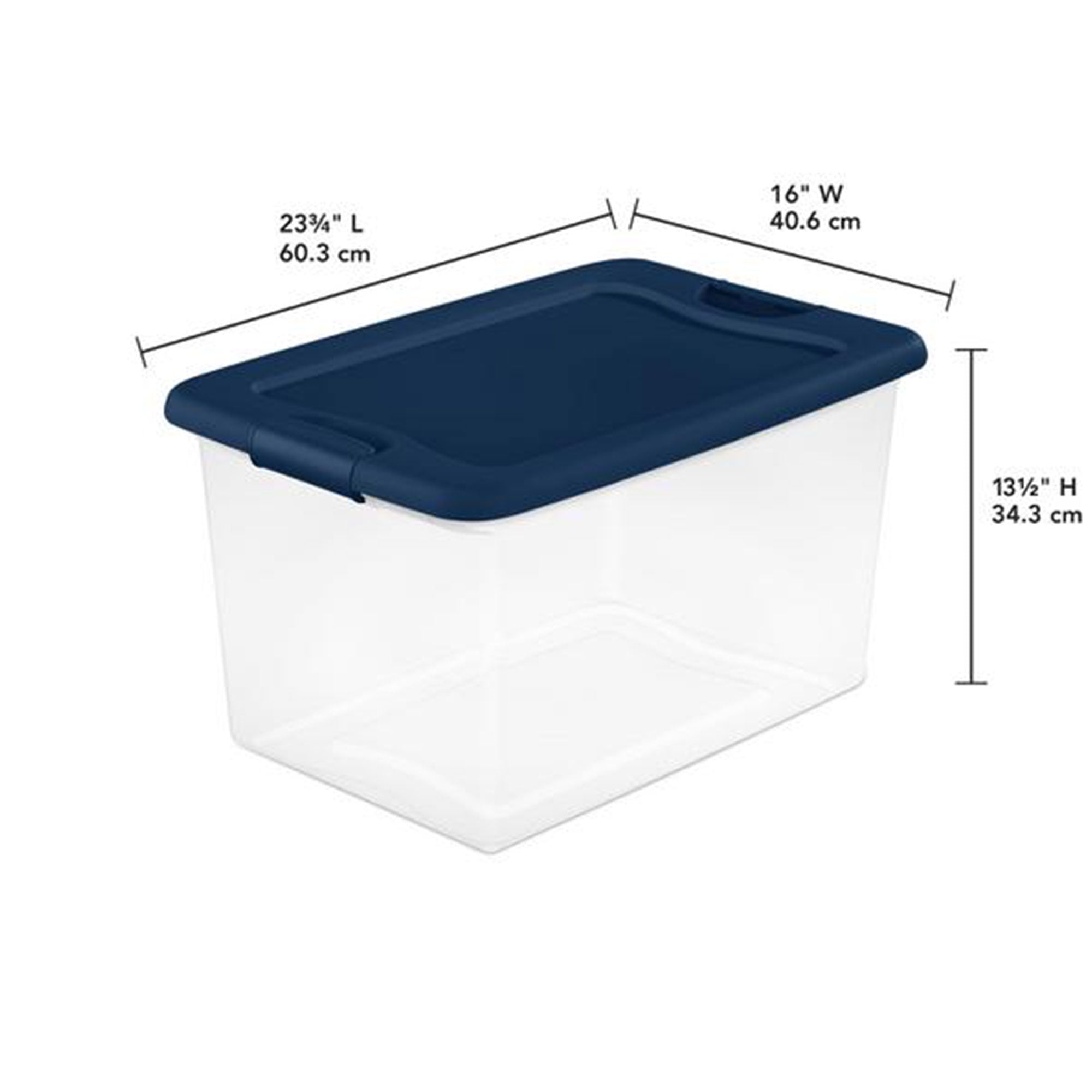 Sterilite 64 Quart Clear Plastic Latching Storage Container, Blue (18 Pack)