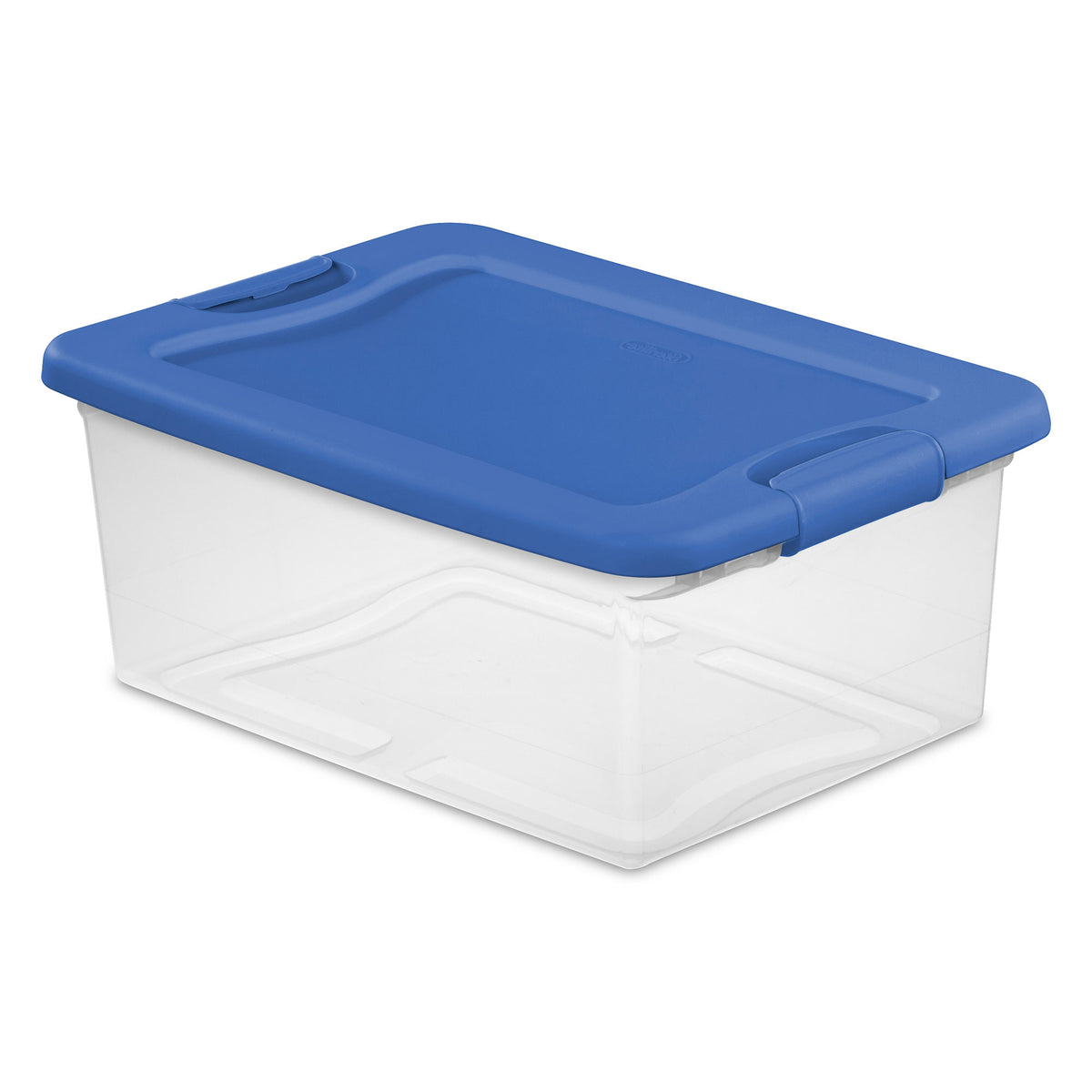 Sterilite 15 Qt Clear Latching Storage Container Organizing Box, Blue (48 Pack)