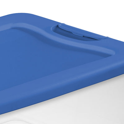 Sterilite 15 Qt Clear Latching Storage Container Organizing Box, Blue (48 Pack)