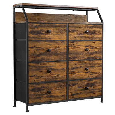 REAHOME 8 Drawer Wood Top Storage Dresser w/2 Drawer Organizers,Brown (Open Box) - VMInnovations