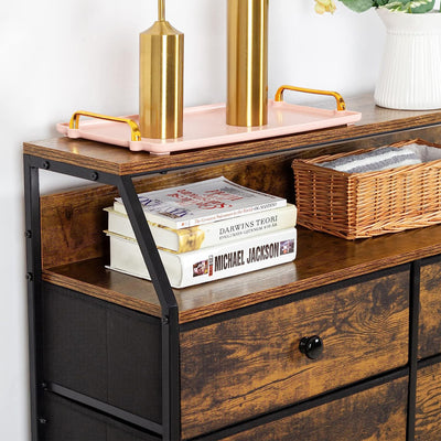REAHOME 8 Drawer Wood Top Dresser w/ 2 Drawer Organizers, Rustic Brown (Used) - VMInnovations
