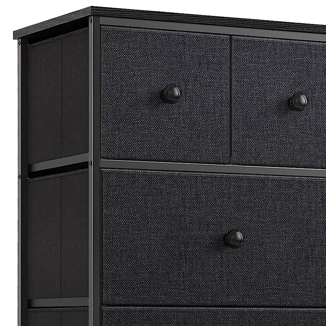 REAHOME 8 Drawer Steel Bedroom Storage Organizer Chest Dresser, Black/Gray(Used)