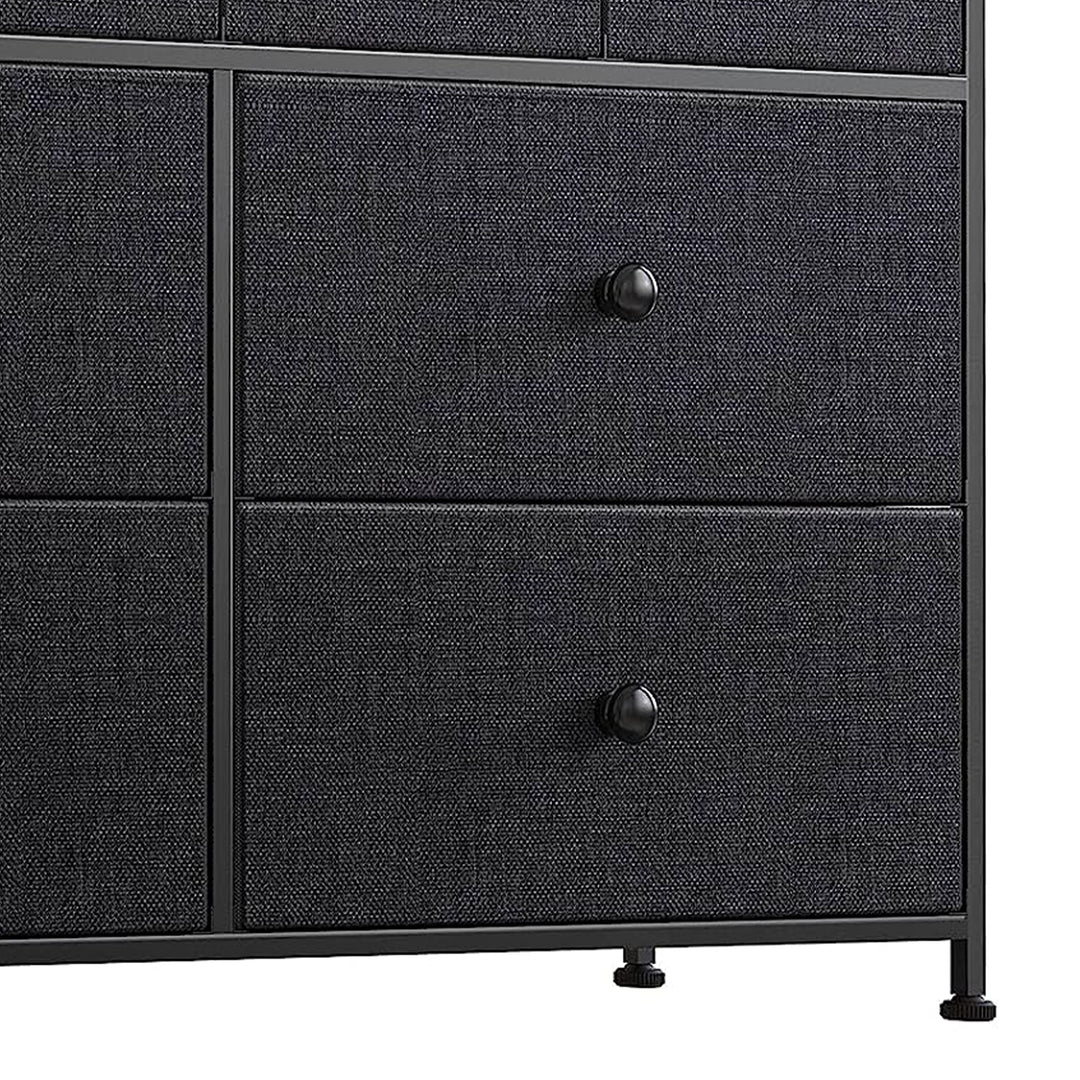 REAHOME 8 Drawer Steel Bedroom Storage Organizer Chest Dresser, Black/Gray(Used)