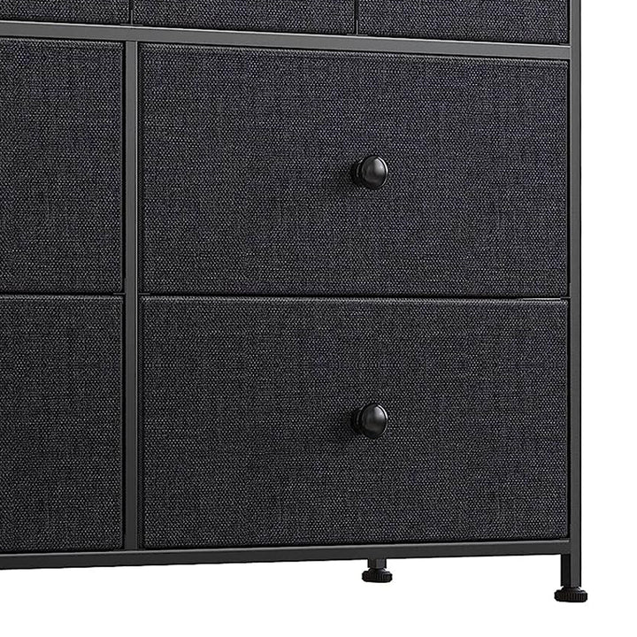 REAHOME 8 Drawer Steel Bedroom Storage Organizer Chest Dresser, Black/Gray(Used)
