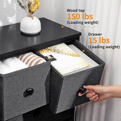 REAHOME 8 Drawer Steel Bedroom Storage Organizer Chest Dresser, Black/Gray(Used) - VMInnovations
