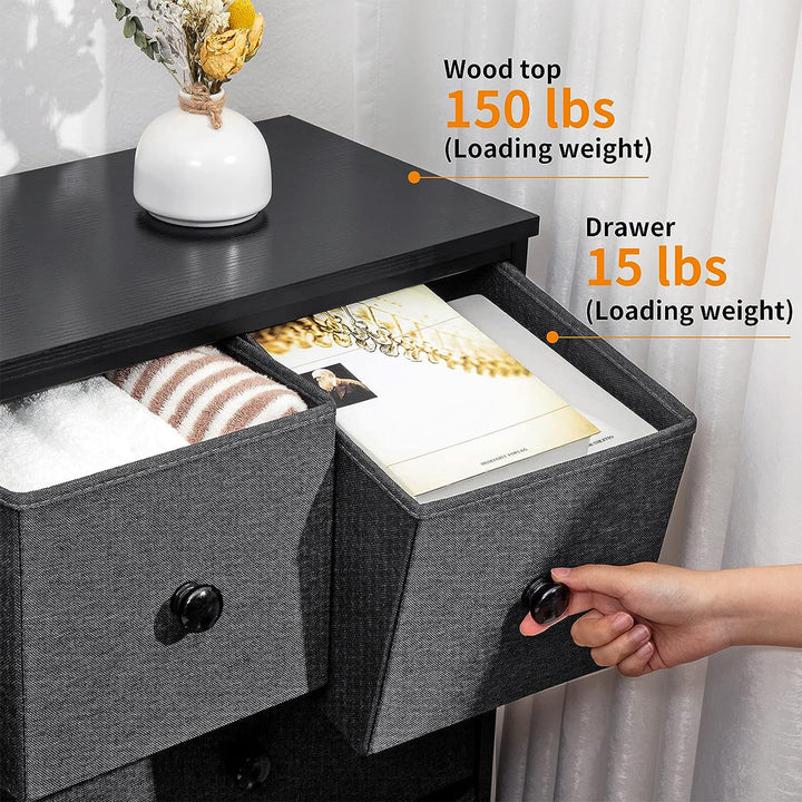 REAHOME 8 Drawer Steel Bedroom Storage Organizer Chest Dresser, Black/Gray(Used)