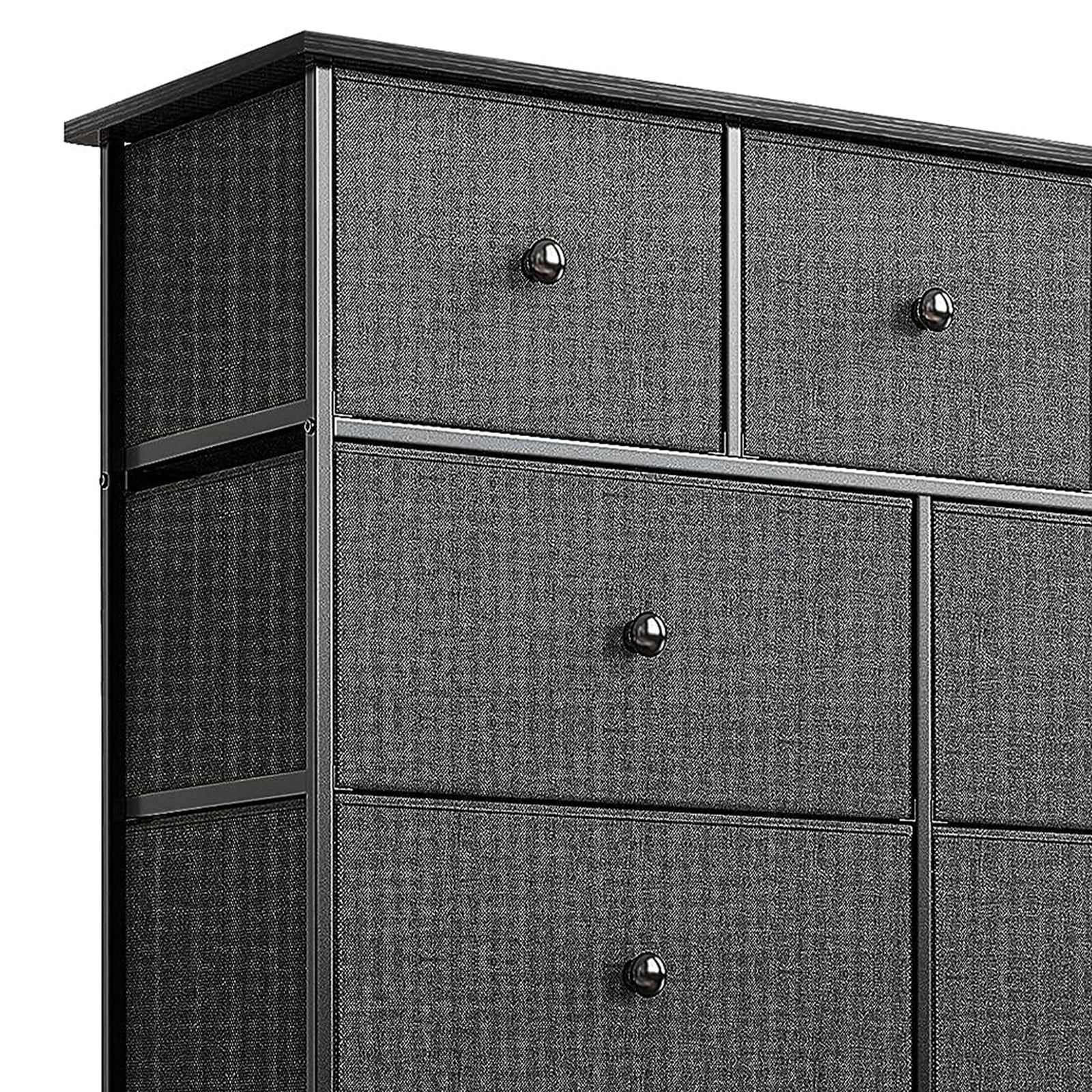 REAHOME 9 Drawer Steel Frame Storage Organizer Chest Dresser, Black(Open Box) - VMInnovations
