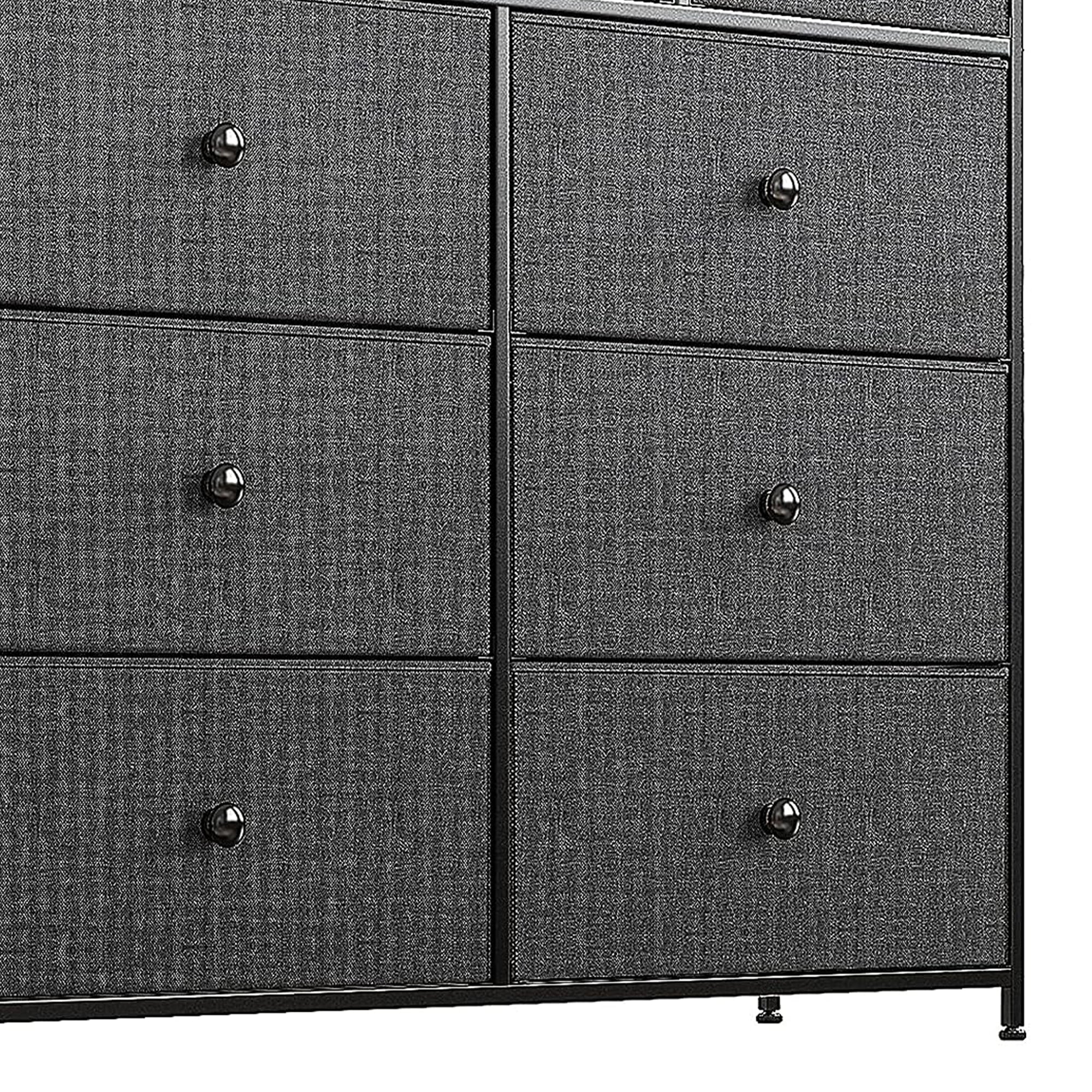 REAHOME 9 Drawer Steel Frame Bedroom Storage Organizer Chest Dresser, Black/Gray - VMInnovations
