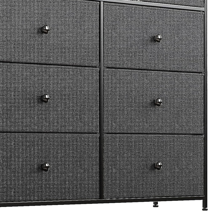 REAHOME 9 Drawer Steel Frame Storage Organizer Chest Dresser, Black(Open Box)