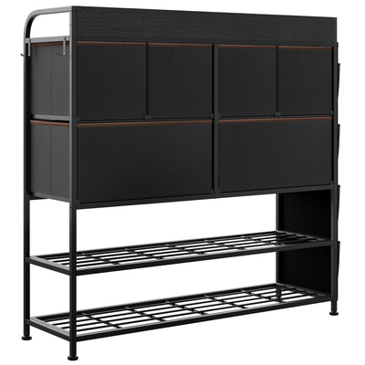 REAHOME 6 Fabric Drawer Dresser w/2 Tier Storage Shelf & Pockets, Espresso(Used) - VMInnovations